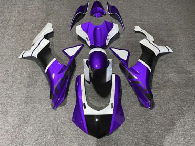 Accenti Viola & Fibra Di Carbonio 15-19 Yamaha R1 Carene Moto