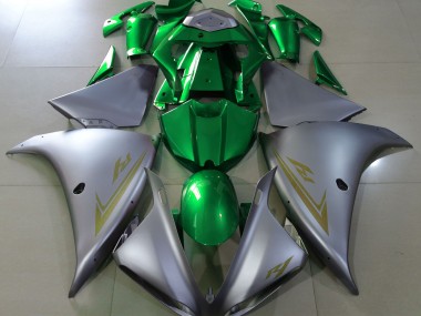 Argento Opaco & Verde 09-11 Yamaha R1 Carene Moto