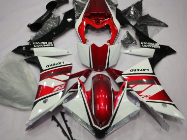 Bianco Lucido & Rosso 07-08 Yamaha R1 Carene Moto