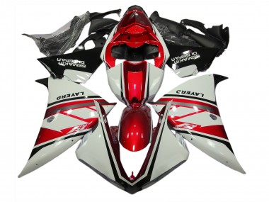 Bianco Lucido & Rosso 12-14 Yamaha R1 Carene Moto