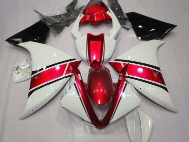 Bianco Lucido & Rosso Metallizzato 09-11 Yamaha R1 Carene Moto