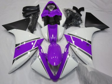 Bianco Lucido & Viola 09-11 Yamaha R1 Carene Moto