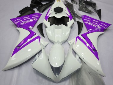 Bianco Lucido & Viola 12-14 Yamaha R1 Carene Moto