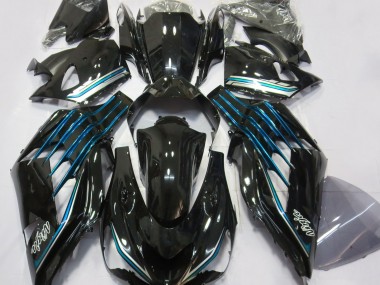 Nero Lucido & Azzurro 12-21 Kawasaki ZX14R Carene Moto