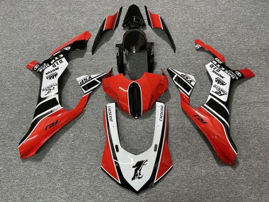 Rosso Lucido & Bianco 15-19 Yamaha R1 Carene Moto